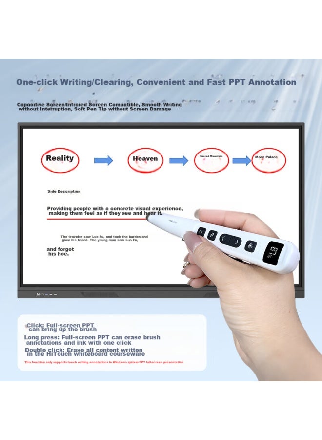 Whist F63 White Ppt Presentation Pen For Teachers, Touch Screen Pen With Timer Display For Controlling Slides, Compatible With Hiwonder Whiteboard For Writing, Adjustable Brightness Red Light Laser Pe - Image 4