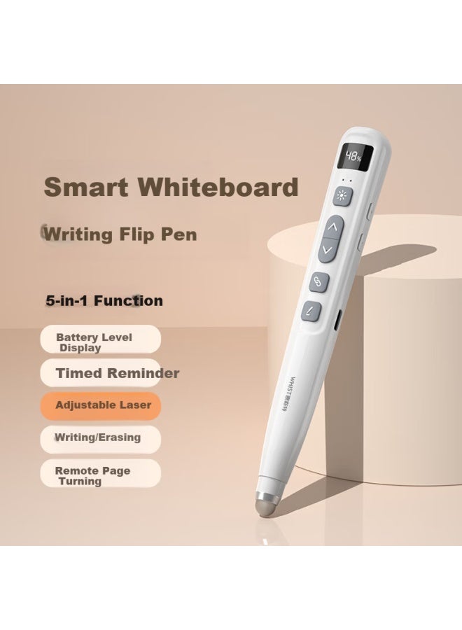 Whist F63 White Ppt Presentation Pen For Teachers, Touch Screen Pen With Timer Display For Controlling Slides, Compatible With Hiwonder Whiteboard For Writing, Adjustable Brightness Red Light Laser Pe - Image 1