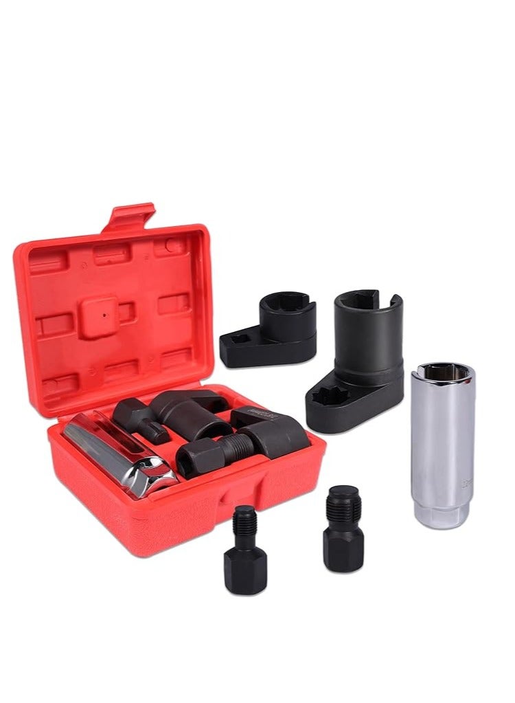 Generic 5 pcs O2 Oxygen Sensor Socket Set Wrench Remover Tool and Thread Chaser Set  - Image 1
