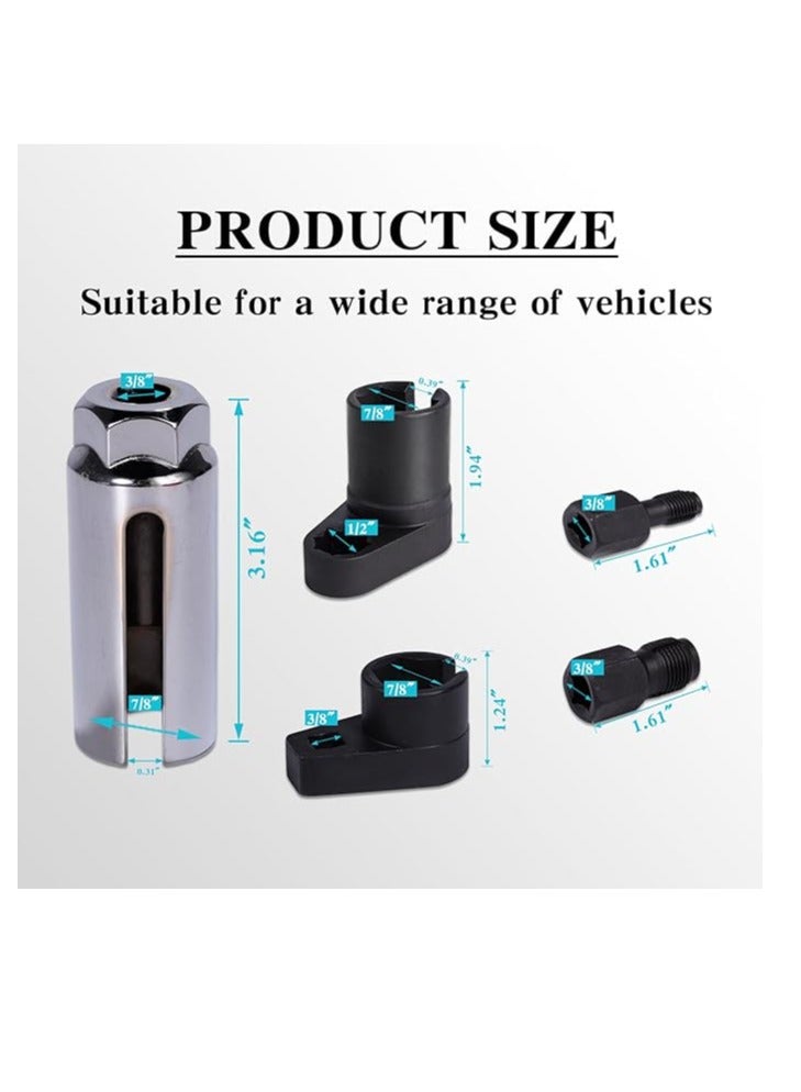 Generic 5 pcs O2 Oxygen Sensor Socket Set Wrench Remover Tool and Thread Chaser Set  - Image 2