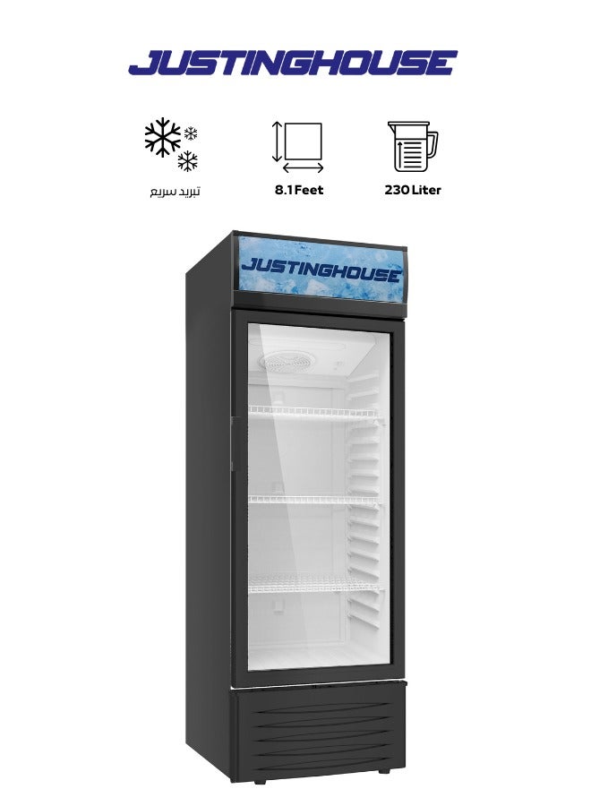 جوستنج هاوس ثلاجة عرض جستنغ هاوس 230 لتر - موديل JSSW-299، تصميم عصري وعملي - Image 1