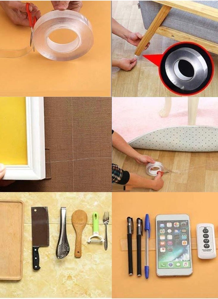 O Ozone 3M Strong Adhesive Double Sided Tape Heavy Duty for Kitchen and Home Use, Transparent Traceless Acrylic Tape [ Size: 3cm width & 3M Long ]  - Image 3