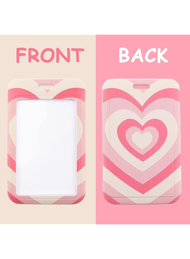 إيروريكس حامل بطاقة هوية وردي اللون مع حبل تعليق على الرقبة وحامل بطاقة الهوية وحزام رقبة من البلاستيك الصلب لشعارات الهوية وسلسلة مفاتيح ممرضة جمالية وحزام رقبة للمعلمين والطلاب والأطفال - Image 5