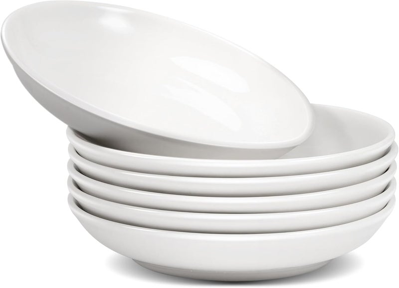 Cabaubl White Dessert Plates CeramicSet of 6 Small Dinner Plates6 Inch Round Appetizer PlatesCeramic Salad Plates SetCeramic Serving DishesMicrowave and Dishwasher Safe - Image 1
