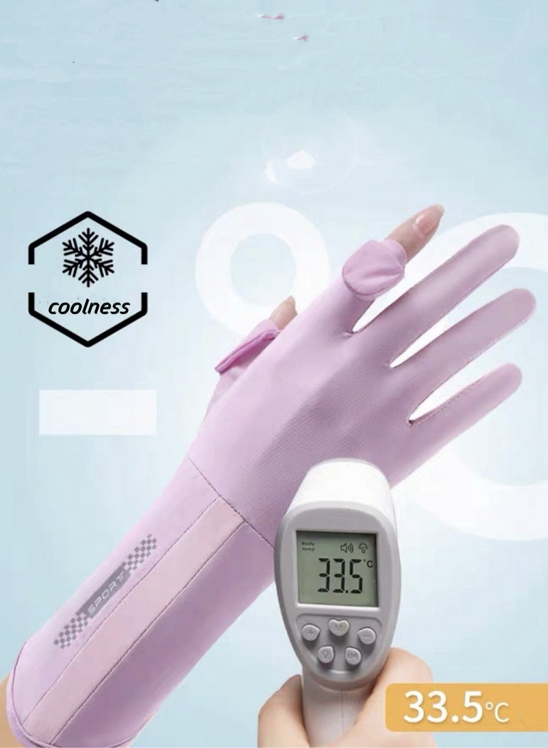 Women's Sun Protective Gloves- UPF 50+ UV Sun Protection,Women's Gloves Quick Dry Anti Slip Driving Gloves,Touch Screen Gloves for Cycling Riding Outdoor Sports,Purple - Image 4