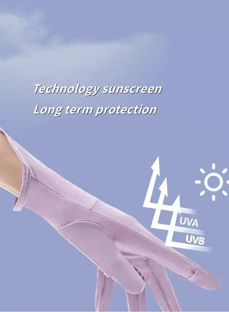Women's Sun Protective Gloves- UPF 50+ UV Sun Protection,Women's Gloves Quick Dry Anti Slip Driving Gloves,Touch Screen Gloves for Cycling Riding Outdoor Sports,Purple - Image 5