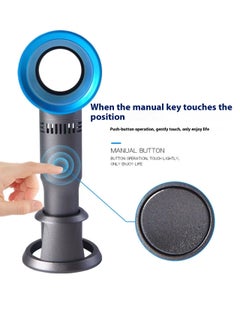 OUYoo USB Rechargeable Portable Bladeless Fan Handheld,Mini Cooler No Leaf Handy Fan with 3 Speed Adjustable Stand up Small Personal Fan Foldable for Home Office Outdoor Travel  - Image 5