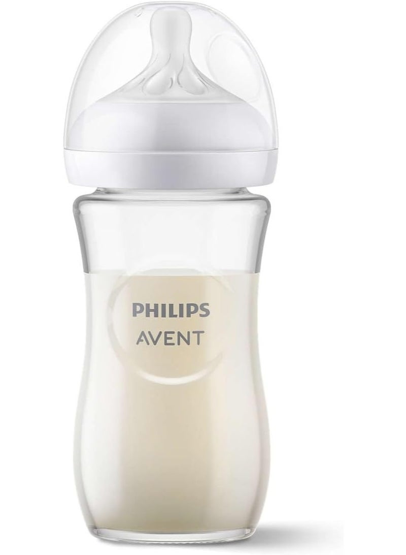 Avent Philips Avent Natural Glass Baby Bottle – 260 ml, for Babies 1 Month+ (Model SCF673/17) - Image 4