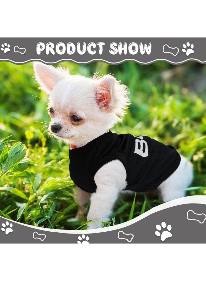 Generic 4 Pack Dog Clothes for Small Dog Black Puppy Clothes Soft Chihuahua Clothes K9 Boss Security Pattern Small Dog Shirt Summer Autumn Pet Clothing (XX-Small) - Image 3