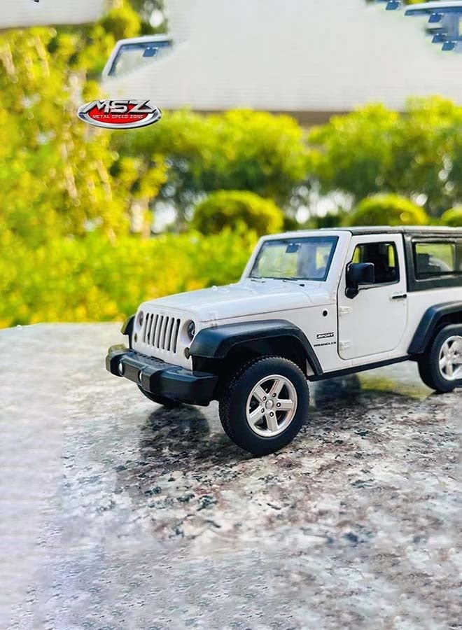 D-Power جيب رانجلر أبيض | نموذج ميتال مصغر، عنصر جامع نهائي، سيارات SUV | مركبات لعب، نموذج سيارة معدنية قابلة للسحب | الحجم 1:32، للأطفال 3+  - Image 3