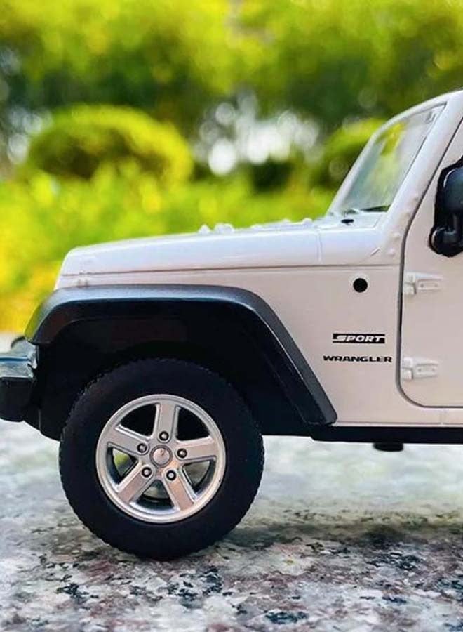 D-Power جيب رانجلر أبيض | نموذج ميتال مصغر، عنصر جامع نهائي، سيارات SUV | مركبات لعب، نموذج سيارة معدنية قابلة للسحب | الحجم 1:32، للأطفال 3+  - Image 4