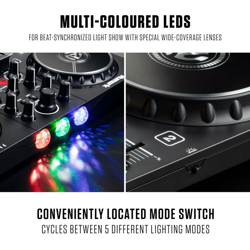 Numark Party Mix II DJ Controller with Lights, 2 Decks, Mixer, Audio Interface and Serato Lite - Image 3
