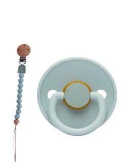 joybuy Natural Latex Pacifier With Pacifier Chain, Baby 0-6 Months (Blue)  - Image 1