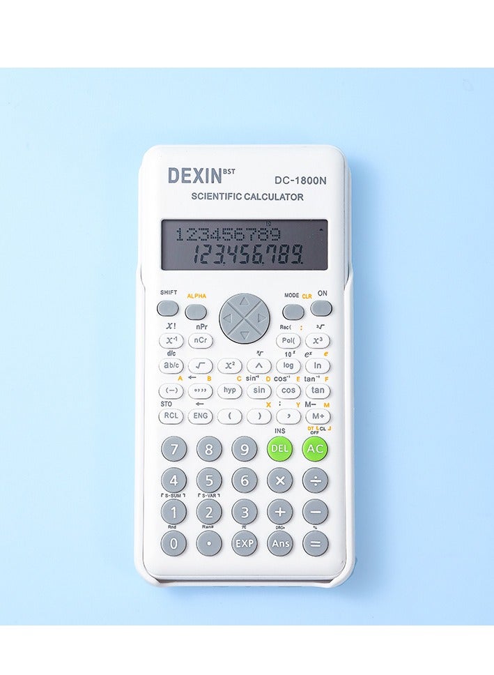 Generic Vibrant Student Exam-Compliant Multifunction Scientific Calculator with Dual Power & Anti-Slip Design - white  - Image 1