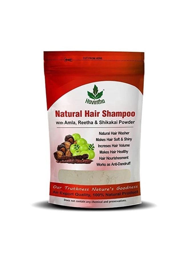 Havintha - Natural Hair Shampoo for Hair 8 oz, AMLA REETHA SHIKAKAI POWDER (Phyllanthus emblica, Sapindus mukorossi, Acacia concinna),Product of Havintha, 227g - Image 1