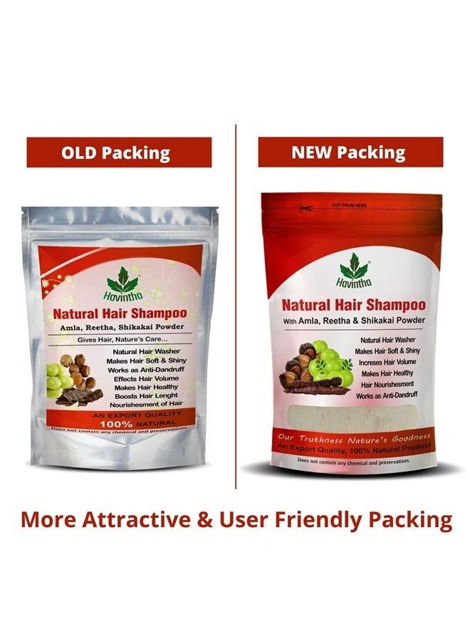 Havintha - Natural Hair Shampoo for Hair 8 oz, AMLA REETHA SHIKAKAI POWDER (Phyllanthus emblica, Sapindus mukorossi, Acacia concinna),Product of Havintha, 227g - Image 1