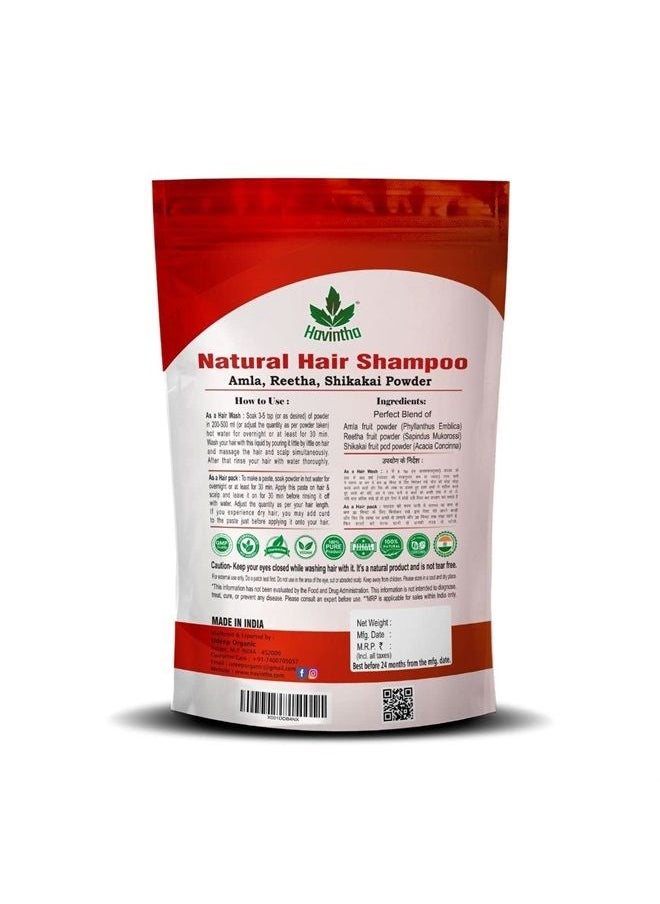 Havintha - Natural Hair Shampoo for Hair 8 oz, AMLA REETHA SHIKAKAI POWDER (Phyllanthus emblica, Sapindus mukorossi, Acacia concinna),Product of Havintha, 227g - Image 1