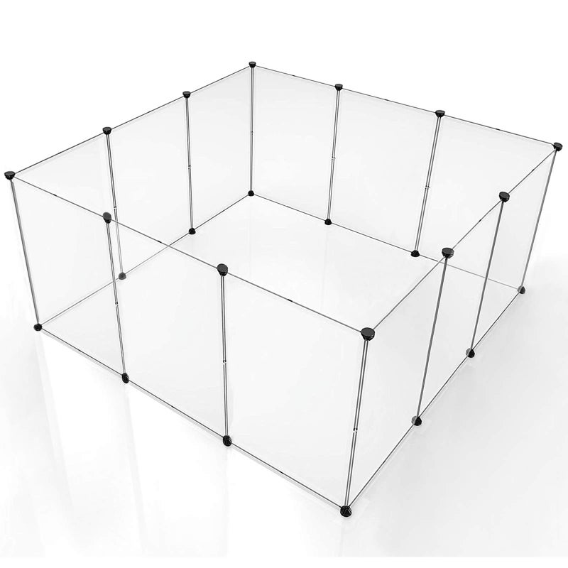 BRIAN & DANY Pet Dog Playpen, Clear Acrylic Puppy Dog Play Pen Indoor, Portable Small Animal Transparent Fence Panels for Rabbit, Kitten, Bunny, Cat, 28 X 20 Inch - Image 1