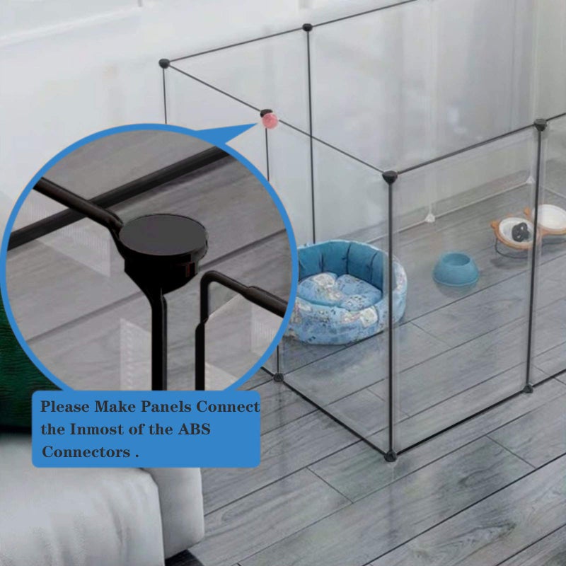 BRIAN & DANY Pet Dog Playpen, Clear Acrylic Puppy Dog Play Pen Indoor, Portable Small Animal Transparent Fence Panels for Rabbit, Kitten, Bunny, Cat, 28 X 20 Inch - Image 5