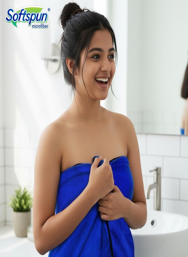 SOFTSPUN Microfiber Bath Towel 1Pc 280 GSM 60X120 Blue! Ultra Absorbent Super Soft & Lightweight Quick Drying for Men & Women Daily Use Large Size Unisex. - Image 2