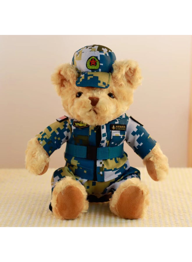 Special Police Doll Armed Police Fire Fighting Bear Plush Toy Armed Police Officer Riding Suit Teddy Bear Doll Rag Doll-Specifications:Yy Wuhan Lao Mo -Color:About 35cm  - Image 4