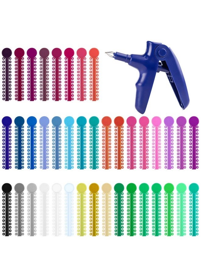 بيوينتي طقم دعامة بما في ذلك أداة مشبك تقويم الأسنان وشريط مطاطي حلقي، شريط مطاطي للدعامة، أربطة لتقويم الأسنان، أداة شريط مطاطي للدعامة (40 قطعة) - Image 1