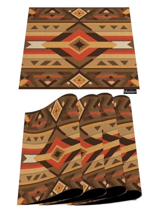 Moslion Aztec Pattern Placemats American Southwest Print Abstract Art Boho Table Placemats for Dinning Table Washable Cotton Linen 12x18 Inch, Set of 4… - Image 1