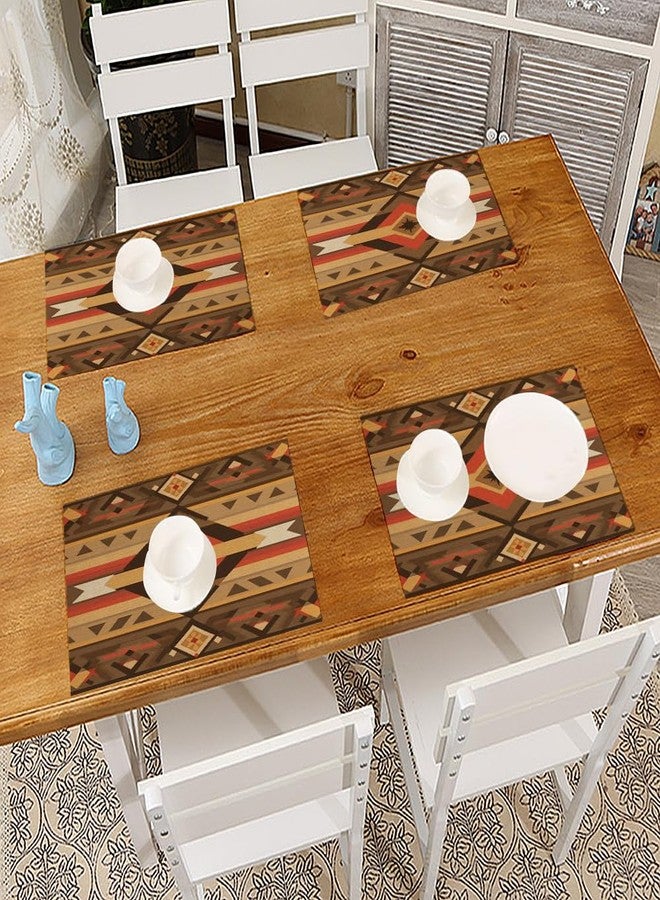 Moslion Aztec Pattern Placemats American Southwest Print Abstract Art Boho Table Placemats for Dinning Table Washable Cotton Linen 12x18 Inch, Set of 4… - Image 3