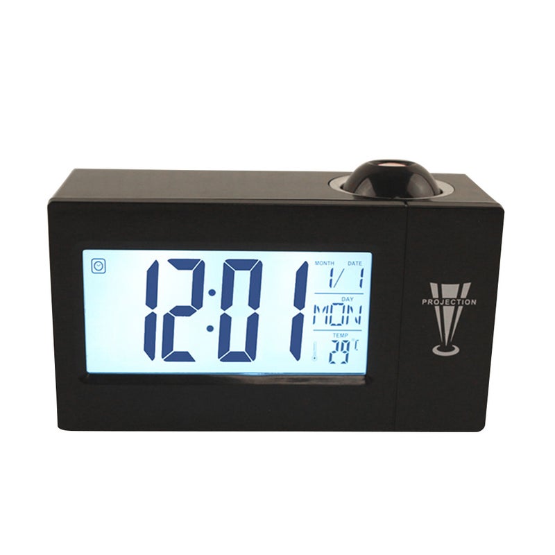 Display Alarm Clock Clock Modern Table Clock with 12/ Hours Snooze Function for Bedrooms Battery Operated (Black) - Image 2