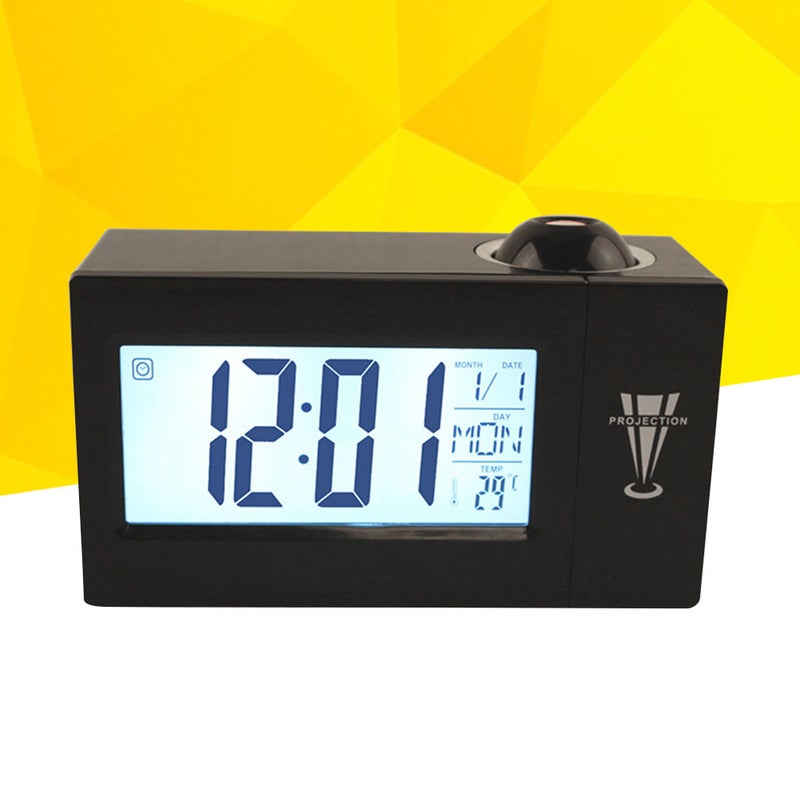 Display Alarm Clock Clock Modern Table Clock with 12/ Hours Snooze Function for Bedrooms Battery Operated (Black) - Image 5