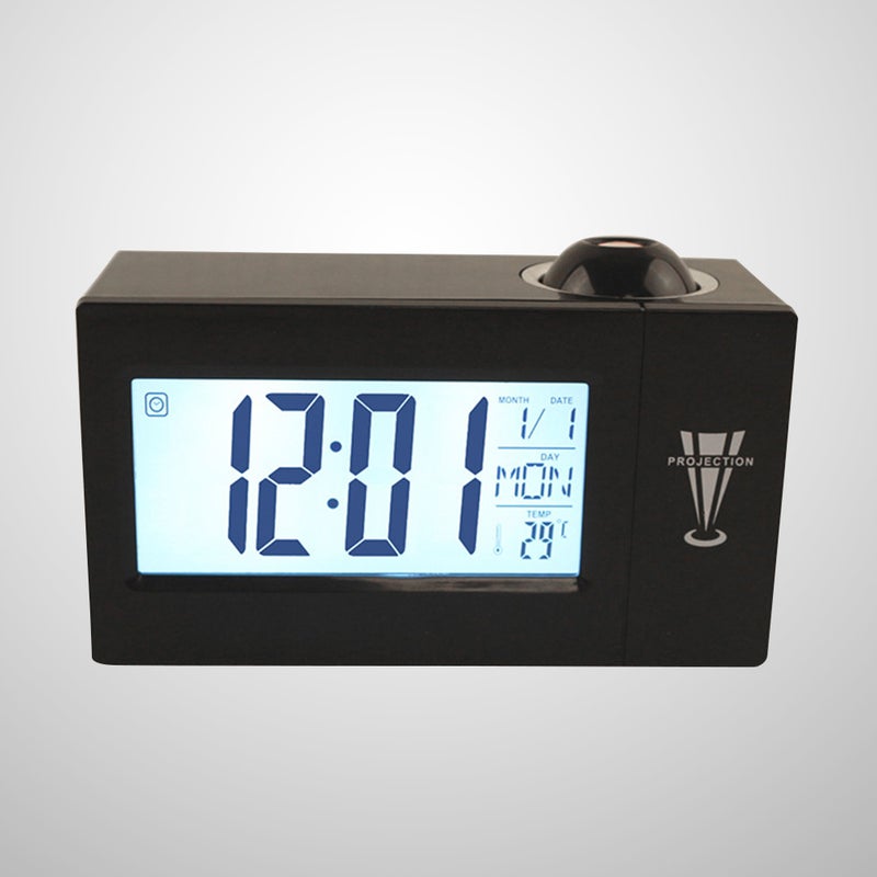 Display Alarm Clock Clock Modern Table Clock with 12/ Hours Snooze Function for Bedrooms Battery Operated (Black) - Image 3