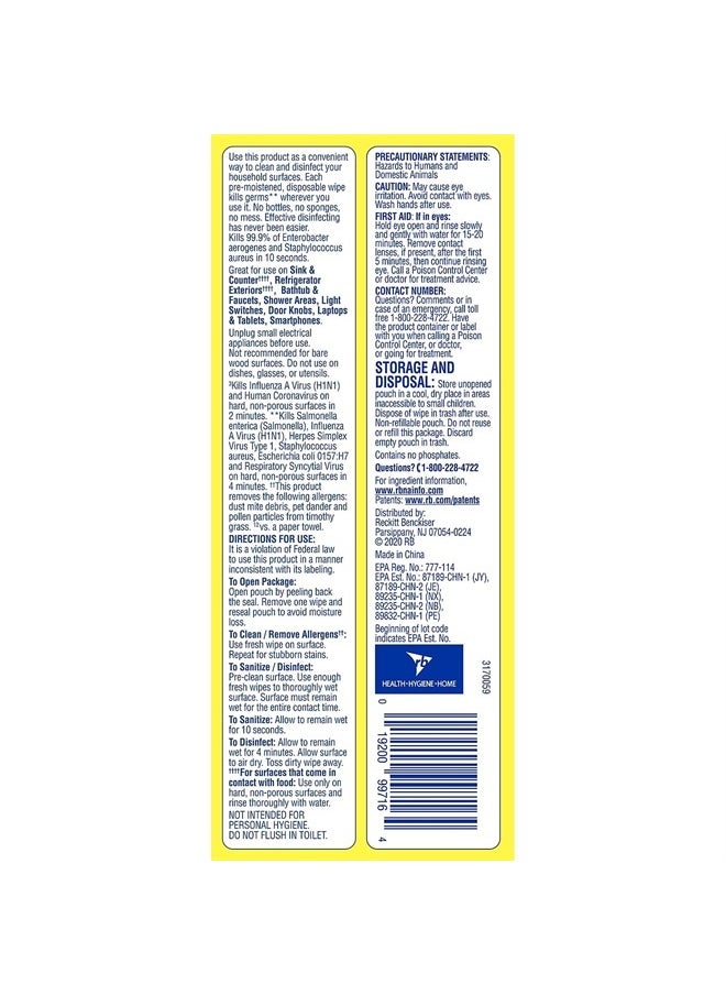 Disinfectant Handi-Pack Wipes, Multi-Surface Antibacterial Cleaning Wipes, for Disinfecting and Cleaning, Lemon and Lime Blossom, 480 Count (Pack of 6) - pzsku/ZE12E93450107E7ABAE54Z/45/_/1715609670/a2b3e2ce-8ab1-4b1b-a0ac-761284c55f8f