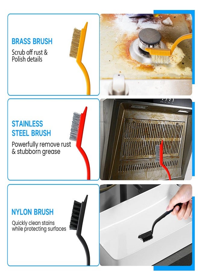 Agotglmi 14Pcs Crevice Cleaning Brush Set, V Shape Grout Cleaner Brush for Deep Cleaning Gap, Hard Bristle Scrub Brushes Cleaning Supplies for Household Use, Bathroom, Kitchen, Toilet, Window - Image 5