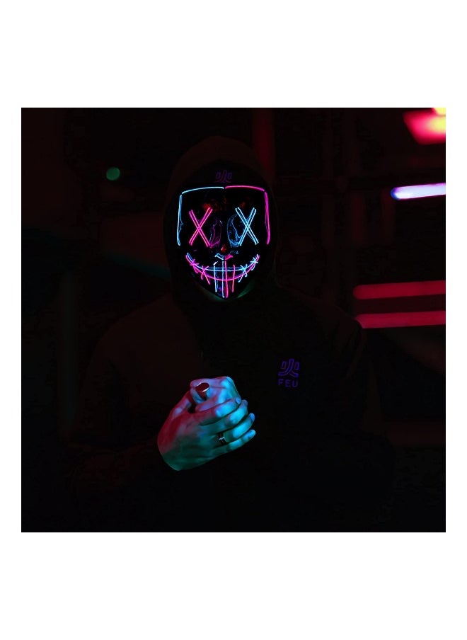 Party LED Masks,  Mask, Scary Mask, LED Lighted Face Transforming Mask, Mask Neon Horror Fun Costume Child Adult Fancy Dress for Carnivals, Masquerades and Cosplay Costume Parties  - Image 2