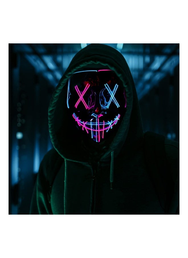 Party LED Masks,  Mask, Scary Mask, LED Lighted Face Transforming Mask, Mask Neon Horror Fun Costume Child Adult Fancy Dress for Carnivals, Masquerades and Cosplay Costume Parties  - Image 3