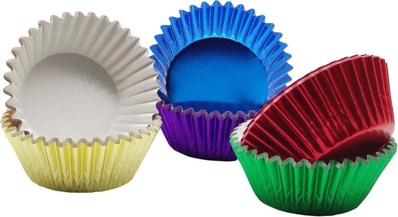Mombake Standard Rainbow Cupcake Cases Muffin Foil Paper Baking Cups(6 Colors,120-Count) - Image 2