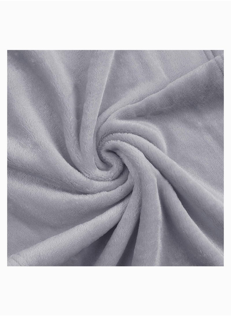 Generic Premium Flannel Pet Blankets 3 Pack Soft Fleece Throws for Dogs Cats Light Gray 60 x 40 CM  - Image 2