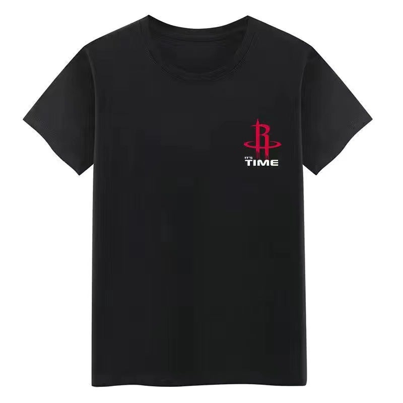 Summer short-sleeved T-shirt mens stall clothes Night Market young middle-aged large size mens wholesale 5 yuan base shirt Red Rocket Black 