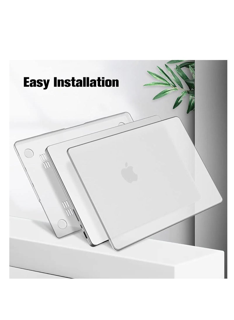 حافظة صلبة مطاطية متوافقة مع جهاز Macbook Pro الجديد مقاس 14 بوصة M3 A2918 A2992 M2 A2779 M1 A2442 Pro/Max Chip مع معرف اللمس، إصدار 2023-2021، هيكل صلب من البلاستيك، شفاف متجمد - Image 2