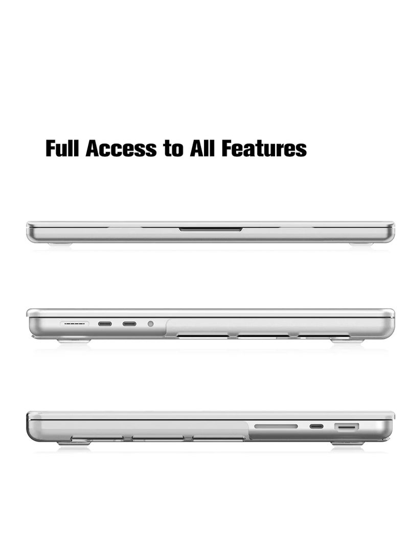 حافظة صلبة مطاطية متوافقة مع جهاز Macbook Pro الجديد مقاس 14 بوصة M3 A2918 A2992 M2 A2779 M1 A2442 Pro/Max Chip مع معرف اللمس، إصدار 2023-2021، هيكل صلب من البلاستيك، شفاف متجمد - Image 5