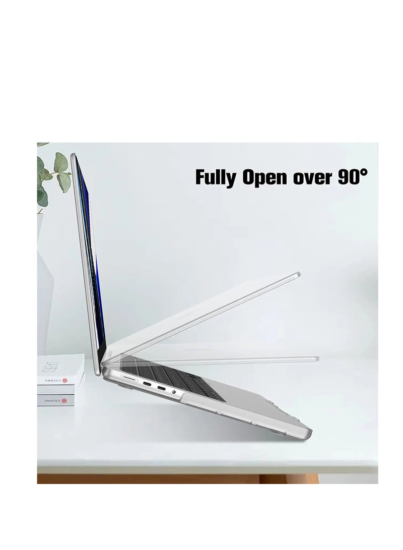 حافظة صلبة مطاطية متوافقة مع جهاز Macbook Pro الجديد مقاس 14 بوصة M3 A2918 A2992 M2 A2779 M1 A2442 Pro/Max Chip مع معرف اللمس، إصدار 2023-2021، هيكل صلب من البلاستيك، شفاف متجمد - Image 4