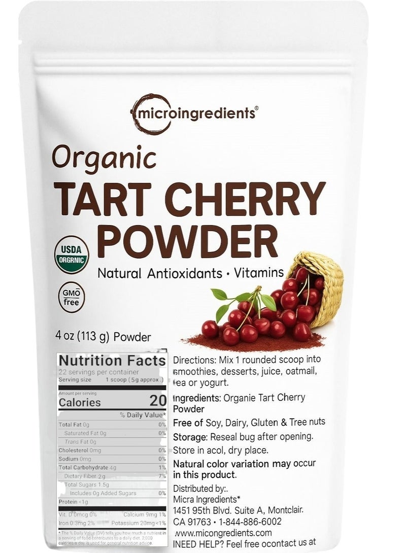 Micro Ingredients مسحوق الكرز الحامض العضوي، 4 أونصة - Image 1