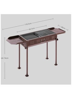 FABTEX Barbecue Grill Mat Stainless Steel Charcoal Grill Foldable Outdoor Household Camping Equipment Suitable For 5 To 15 People A Brown  - Image 2