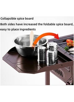 FABTEX Barbecue Grill Mat Stainless Steel Charcoal Grill Foldable Outdoor Household Camping Equipment Suitable For 5 To 15 People A Brown  - Image 5