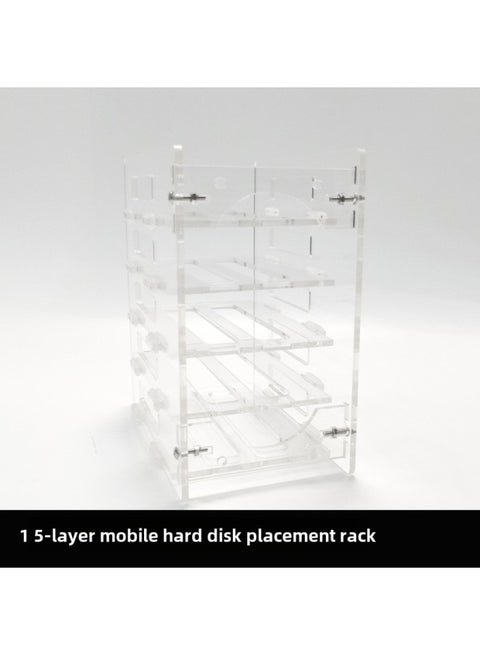 Mobile Placement Bracket Storage Rack 2.5 Inch Box Transparent Placement Rack Multi-layer Box-Color:5 Layers Of Transparent