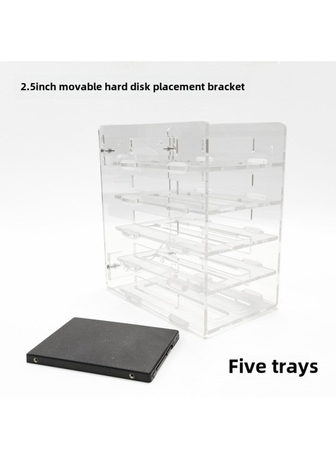Mobile Placement Bracket Storage Rack 2.5 Inch Box Transparent Placement Rack Multi-layer Box-Color:5 Layers Of Transparent