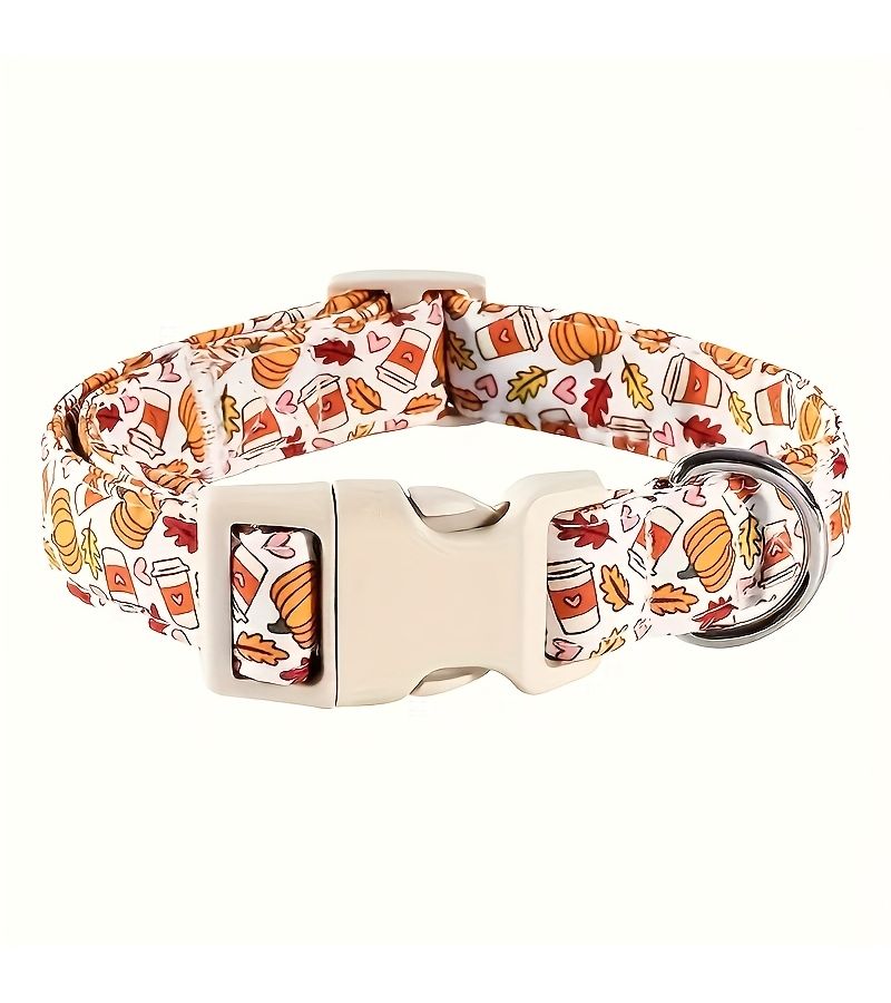 Cola Pumpkin Fall Dog Collar Adjustable Quick Release Polyester For Small Medium Large Dogs - Image 5