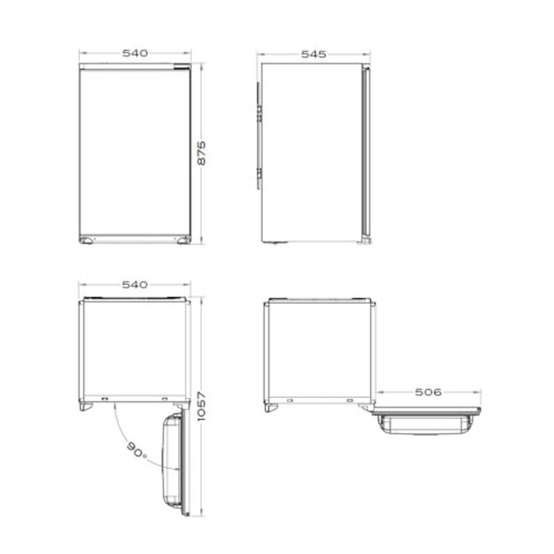 Built-In Undercounter Single Door Freezer in White W540 x D545 x H875mm Reversible Door Mechanical Control Ideal for Modern Fitted Kitchens - Image 3