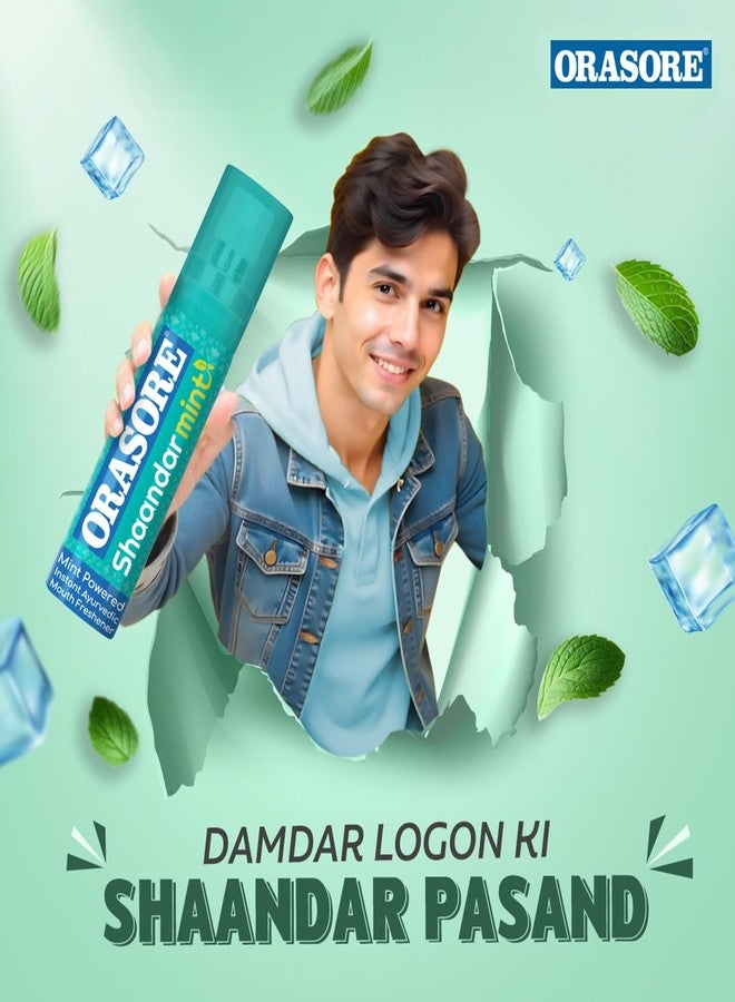 ORASORE PaanZing & Shaandar Mint Mouth Freshener Combo | Orasore Breath Freshening Duo | Anti-Bacterial & Long Lasting | Zero Calories | Upto 200 Sprays | 15gm x 2 - Image 5