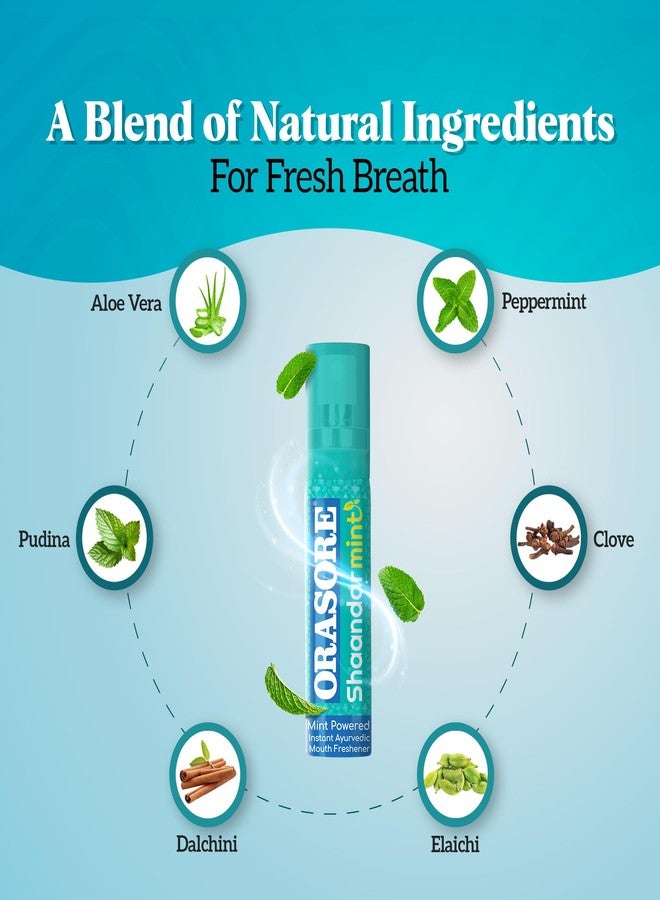ORASORE PaanZing & Shaandar Mint Mouth Freshener Combo | Orasore Breath Freshening Duo | Anti-Bacterial & Long Lasting | Zero Calories | Upto 200 Sprays | 15gm x 2 - Image 3